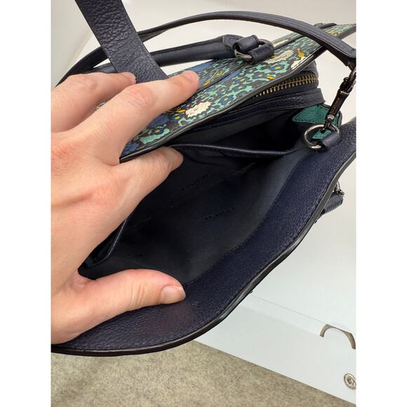 Coach Mercer 24 Satchel Crossbody Purse Multi Floral Teal Yankee - Picture 16 of 16